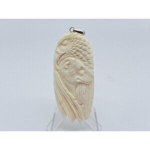 Carved Pendant Sterling Silver Bail Pendant Eagle